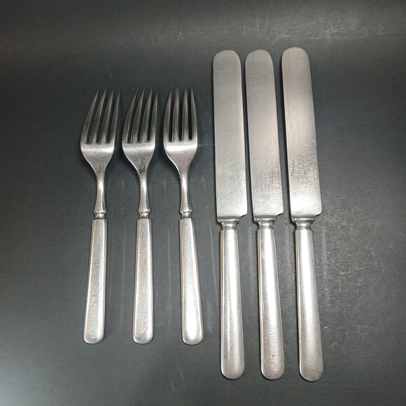 Vintage Aurora 16 DWTS Silverplate Flatware Set 6 Piece Forks & Knives - Picture 4 of 12